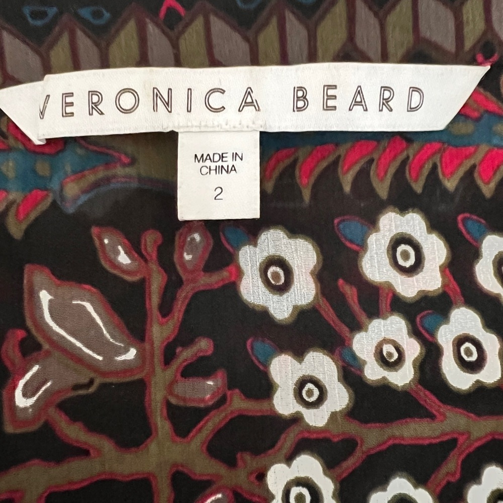 Veronica Beard Black and Red Patterned Blouse - Picture 3 of 4